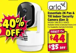JB Hi-Fi arlo Essentials 2K Pan & Tilt Indoor Security Camera (Gen 3) offer