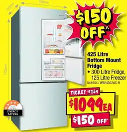 JB Hi-Fi 425 Litre Bottom Mount Fridge offer