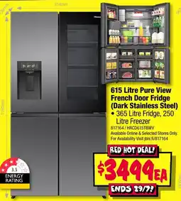 JB Hi-Fi 615 Litre Pure View French Door Fridge (Dark Stainless Steel) offer
