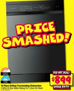 JB Hi-Fi Hisense 16 Place Setting Freestanding Dishwasher offer