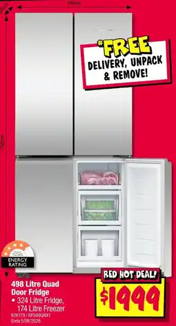 JB Hi-Fi 498 Litre Quad Door Fridge offer