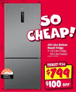 JB Hi-Fi TCL 416 Litre Bottom Mount Fridge offer