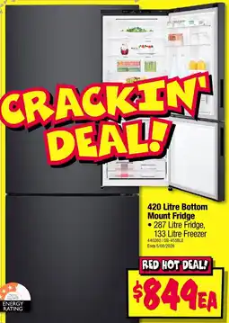 JB Hi-Fi 420 Litre Bottom Mount Fridge offer