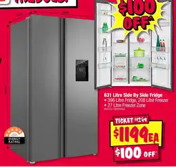 JB Hi-Fi 631 Litre Side By Side Fridge offer