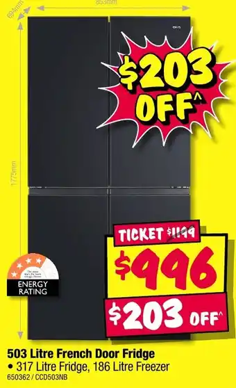 JB Hi-Fi 503 Litre French Door Fridge offer