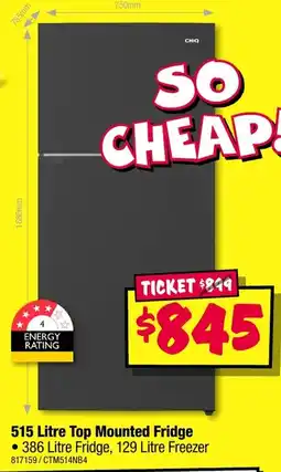 JB Hi-Fi ChiQ 515 Litre Top Mounted Fridge offer