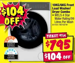 JB Hi-Fi 10KG/6KG Front Load Washer/Dryer Combo offer