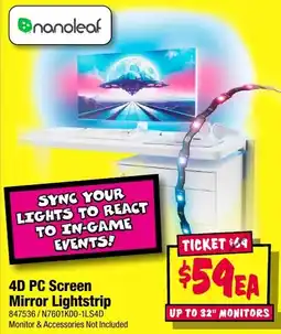 JB Hi-Fi nanoleaf 4D PC Screen Mirror Lightstrip offer