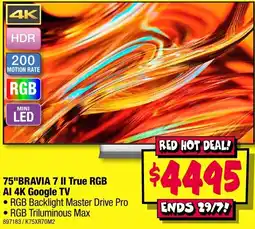 JB Hi-Fi BRAVIA 7 II True RGB AI 4K Google TV offer