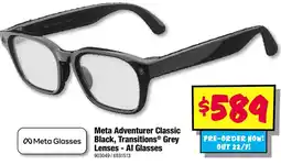 JB Hi-Fi Meta Adventurer Classic Black, Transitions® Grey Lenses - AI Glasses offer