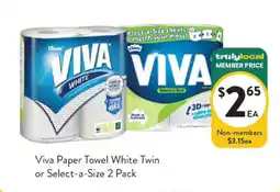 Foodworks Viva Paper Towel White Twin or Select-a-Size 2 Pack offer