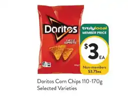 Foodworks Doritos Corn Chips Selected Varieties offer