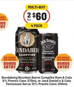 IGA Liquor Bundaberg Bourbon Barrel Campfire Rum & Cola offer