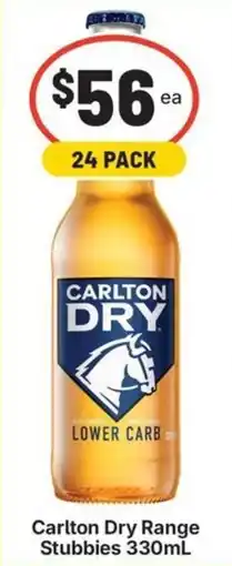 IGA Liquor Carlton Dry Range Stubbies offer