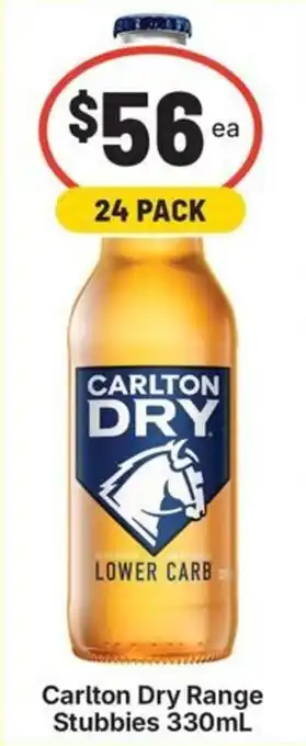 IGA Liquor Carlton Dry Range Stubbies offer