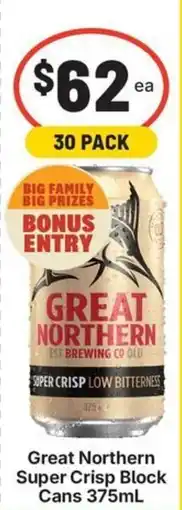 IGA Liquor Great Northern Super Crisp Block Cans offer