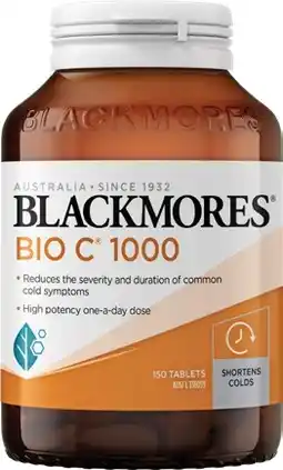 Soul Pattinson Chemist Blackmores Bio C 1000 150 Tablets offer