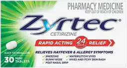 Soul Pattinson Chemist Zyrtec Cetirizine Rapid Acting 24 Hour Relief 30 Tablets offer