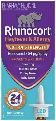 Soul Pattinson Chemist Rhinocort Hayfever & Allergy Extra Strength 120 Sprays offer