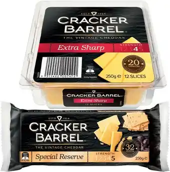 IGA Cracker Barrel Extra Sharp or Special Reserve Vintage Cheddar Cheese Slices 250g offer