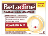 Good Price Pharmacy Betadine Anaesthetic Honey & Lemon Lozenges 36 Pack offer
