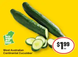 IGA West Australian Continental Cucumber offer
