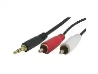 Officeworks Comsol 3.5mm Male to 2 x RCA Male Audio Cable 1m offer