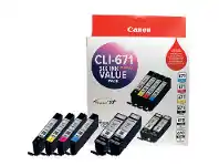 Officeworks Canon 670XL Black and 671 Colour Six Ink Value Pack offer