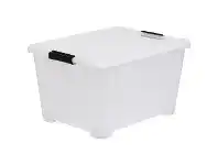 Officeworks Keji 50L Storage Box Translucent White offer