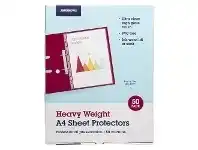 Officeworks J.Burrows A4 80 Micron Sheet Protectors 50 Pack offer