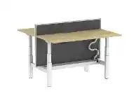 Officeworks Stilford S2 1500mm 2 Person Sit Stand Desk White/Oak/Grey offer