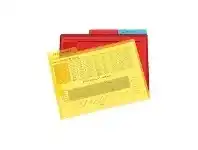 Officeworks Marbig A4 Letter Files with Flap Assorted 3 Pack offer