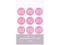 Officeworks Handmade with Love Stickers Pastel Pink 24 Pack offer
