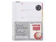 Officeworks Aqua Drops Aquadrops Display Book 5 Tab Dividers offer