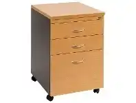 Officeworks Velocity 3 Drawer Pedestal Golden Beech and Ironstone Grey offer