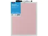 Officeworks J.Burrows Magnetic Aluminium Whiteboard 215 x 279mm Pink offer