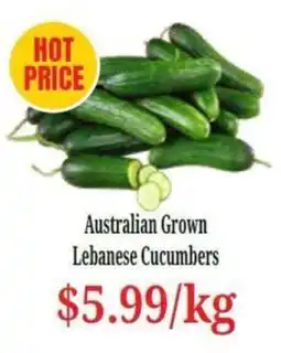 Farmer Jack's Australian Grown Lebanese Cucumbers offer