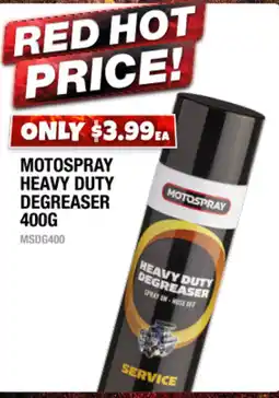 Autobarn Motospray heavy duty degreaser offer