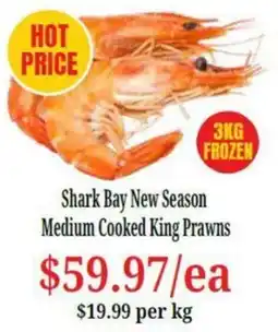 Farmer Jack's Shark Bay New Season Medium Cooked King Prawns offer