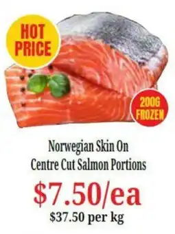 Farmer Jack's Norwegian Skin On Centre Cut Salmon Portions offer