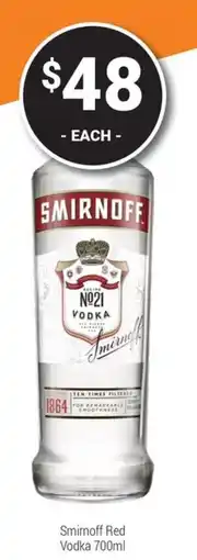 Super Cellars Smirnoff Red Vodka offer