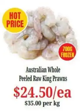 Farmer Jack's Australian Whole Peeled Raw King Prawns offer