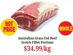 Farmer Jack's Australian Grass Fed Beef Scotch Fillet Portions offer