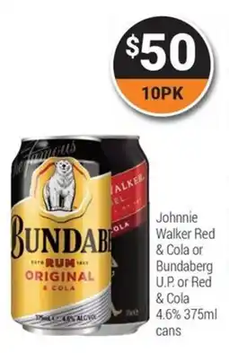 Super Cellars Bundaberg Rum Original & Cola offer