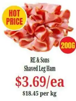 Farmer Jack's RE & Sons Shaved Leg Ham offer