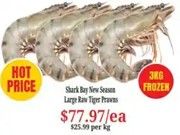 Farmer Jack's Shark Bay New Season Large Raw Tiger Prawns offer
