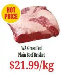 Farmer Jack's WA Grass Fed Plain Beef Brisket offer