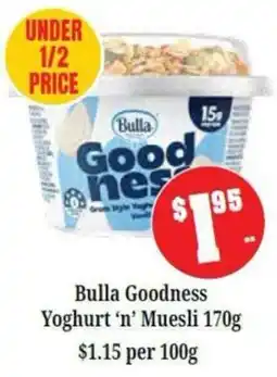 Farmer Jack's Bulla Goodness Yoghurt 'n' Muesli offer