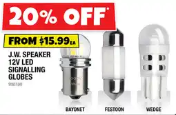 Autobarn J.W. Speaker 12V LED Signalling Globes offer