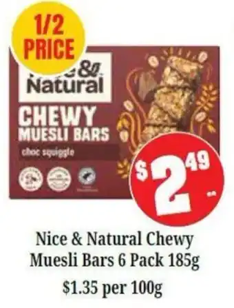 Farmer Jack's Nice & Natural Chewy Muesli Bars offer
